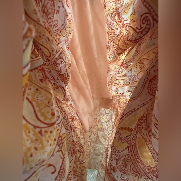 By Design France Long Sleeve Chiffon Maxi Dress in Cream Multi Paisley - Picture 8 of 11